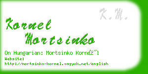 kornel mortsinko business card